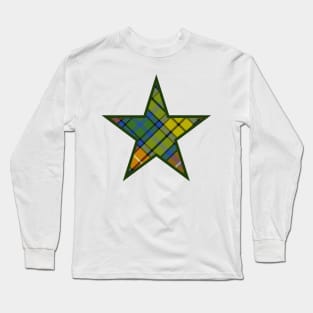 Green plaid star design Long Sleeve T-Shirt
